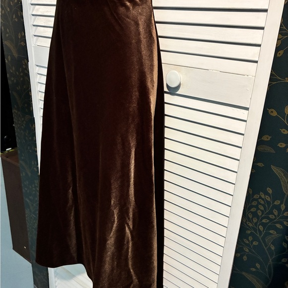 LOFT velvet Dark Brown A-Line Skirt - Picture 3 of 5